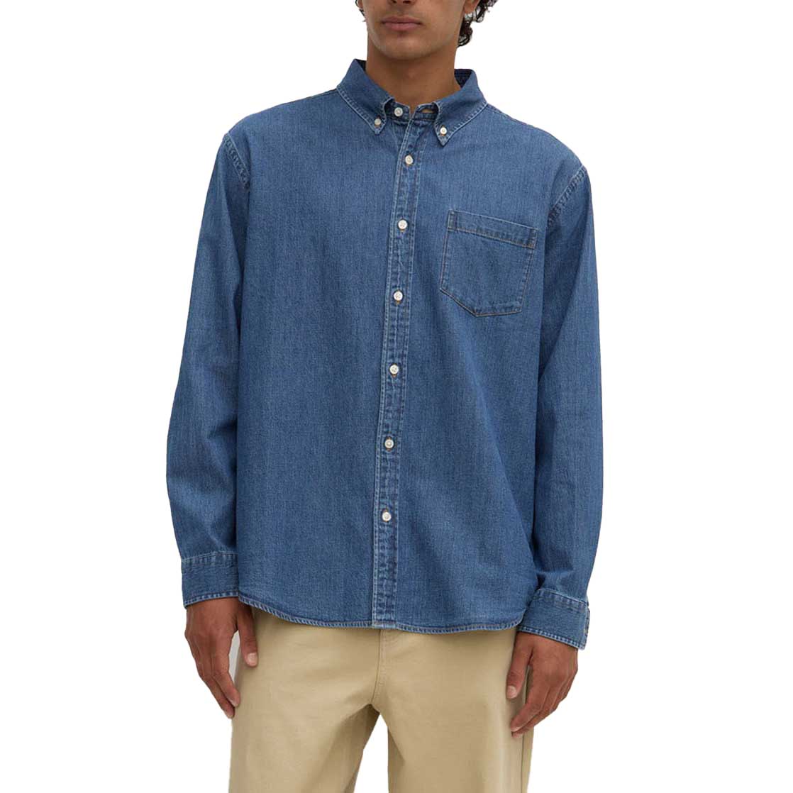 Assembly Label Cole Denim Long Sleeve Shirt Washed Blue